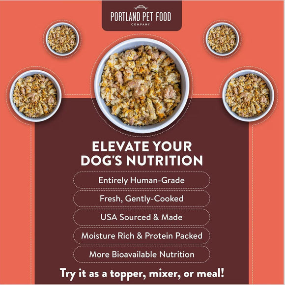 Portland Pet Food Company Tuxedo’s Chicken & Yams Homestyle Wet Dog Food Topper (9 oz x 8 pouches) - Dog Food Toppers 3