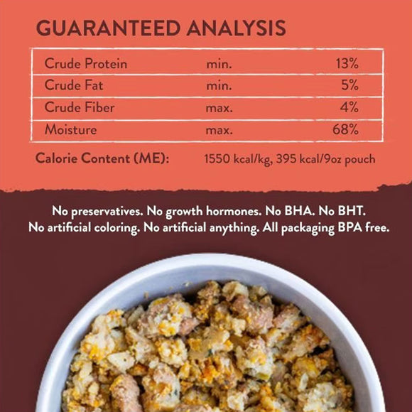 Portland Pet Food Company Tuxedo’s Chicken & Yams Homestyle Wet Dog Food Topper (9 oz x 8 pouches) - Dog Food Toppers 7