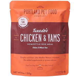 Portland Pet Food Company Tuxedo’s Chicken & Yams Homestyle Wet Dog Food Topper (9 oz x 8 pouches) - Dog Food Toppers 1