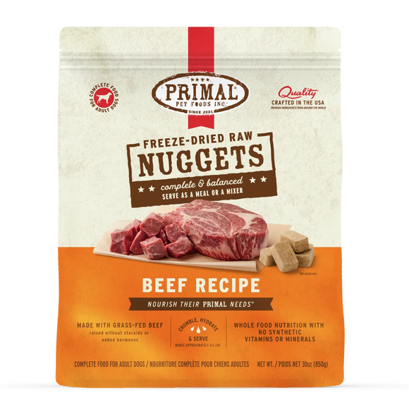 Primal Pet Freeze-Dried Nuggets Beef Recipe Raw Dog Food - 30 oz - Dog Food 10
