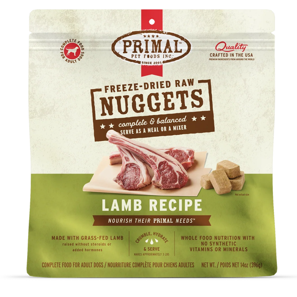 Primal Pet Freeze-Dried Nuggets Lamb Recipe Raw Dog Food - 14 oz - Dog Food 10