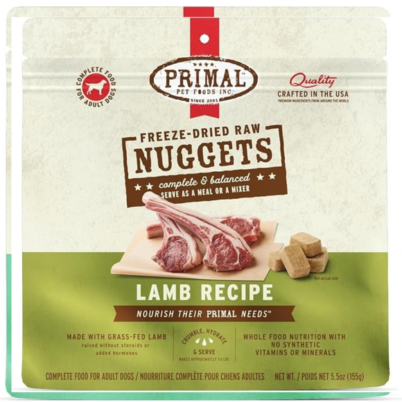 Primal Pet Freeze-Dried Nuggets Lamb Recipe Raw Dog Food - 5.5 oz - Dog Food 1