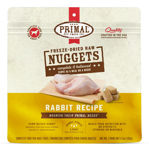 Primal Pet Freeze-Dried Nuggets Rabbit Recipe Raw Dog Food - 5.5 oz - Dog Food 1