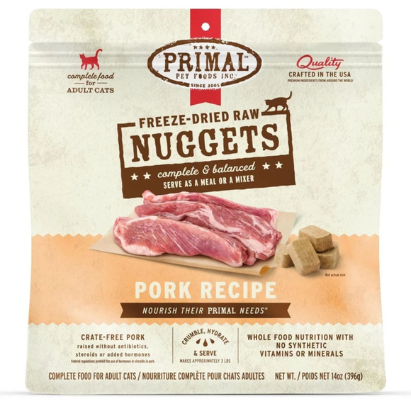 Primal Pet Freeze-Dried Raw Nuggets Pork Recipe Cat Food - 14 oz - Cat Food 11
