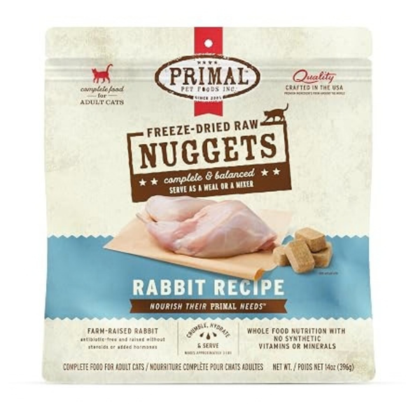 Primal Pet Freeze-Dried Raw Nuggets Rabbit Recipe Cat Food - 14 oz - Cat Food 11