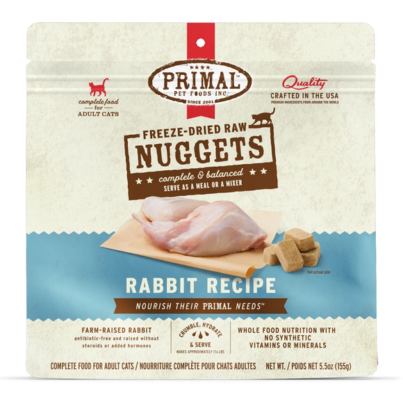 Primal Pet Freeze-Dried Raw Nuggets Rabbit Recipe Cat Food - 5.5 oz - Cat Food 1