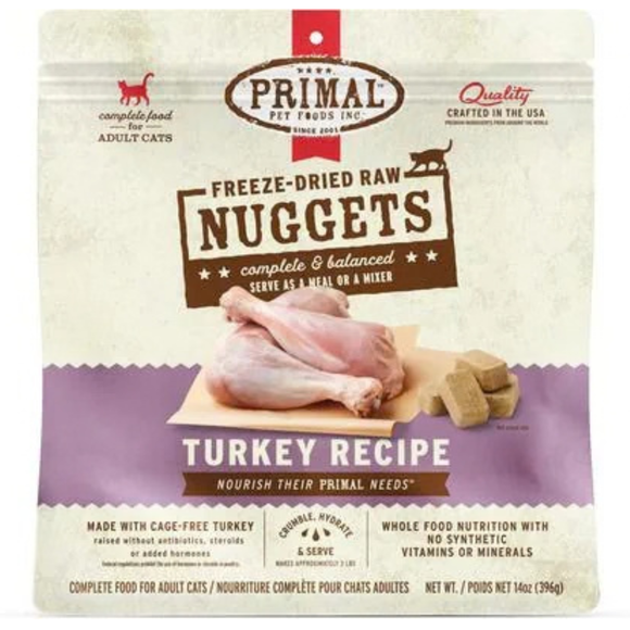 Primal Pet Freeze-Dried Raw Nuggets Turkey Recipe Cat Food - 14 oz - Cat Food 11