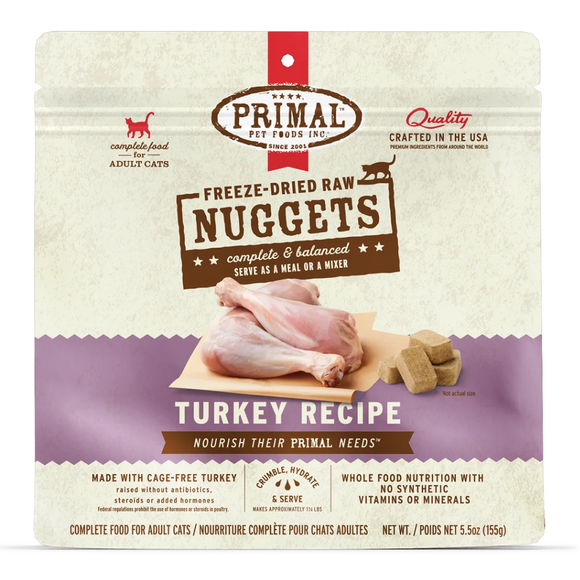 Primal Pet Freeze-Dried Raw Nuggets Turkey Recipe Cat Food - 5.5 oz - Cat Food 1