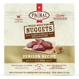 Primal Pet Freeze-Dried Raw Nuggets Venison Recipe Cat Food - 5.5 oz - Cat Food 1