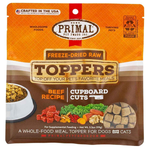 Primal Pet Freeze-Dried Raw Toppers Beef Recipe Cupboard Cuts for Dogs & Cats - 3.5 oz - Food Topper 1