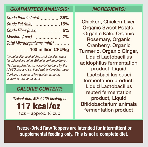 Primal Pet Freeze-Dried Raw Toppers Chicken Recipe Cupboard Cuts for Dogs & Cats - Food Topper 6