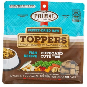 Primal Pet Freeze-Dried Raw Toppers Fish Recipe Cupboard Cuts for Dogs & Cats - 3.5 oz - Food Topper 1