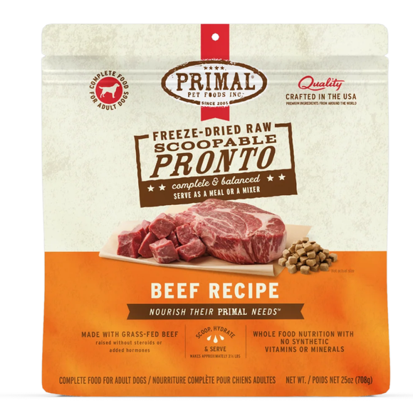 Primal Pet Freeze-Dried Scoopable Pronto Beef Recipe Raw Dog Food - 25 oz - Dog Food 10