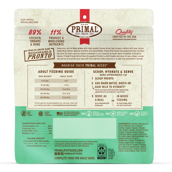Primal Pet Freeze-Dried Scoopable Pronto Chicken Recipe Raw Dog Food - Dog Food 3