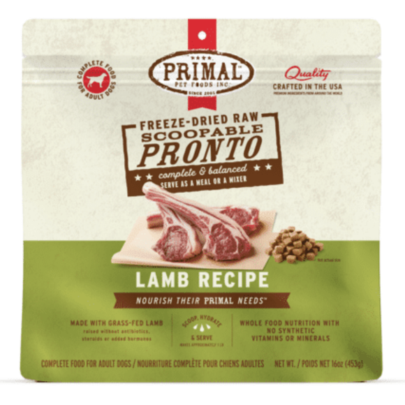 Primal Pet Freeze-Dried Scoopable Pronto Lamb Recipe Raw Dog Food - 16 oz - Dog Food 10