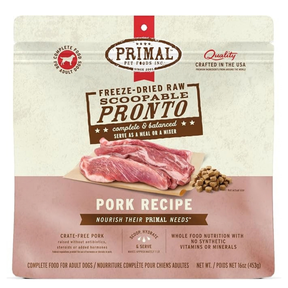 Primal Pet Freeze-Dried Scoopable Pronto Pork Recipe Raw Dog Food - 16 oz - Dog Food 11