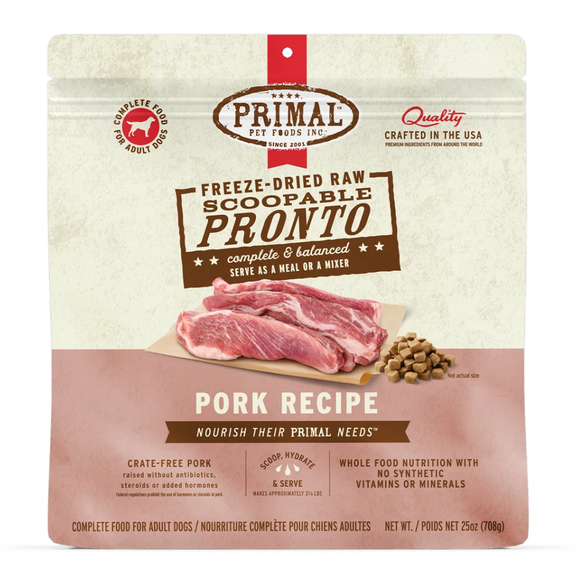 Primal Pet Freeze-Dried Scoopable Pronto Pork Recipe Raw Dog Food - 25 oz - Dog Food 10
