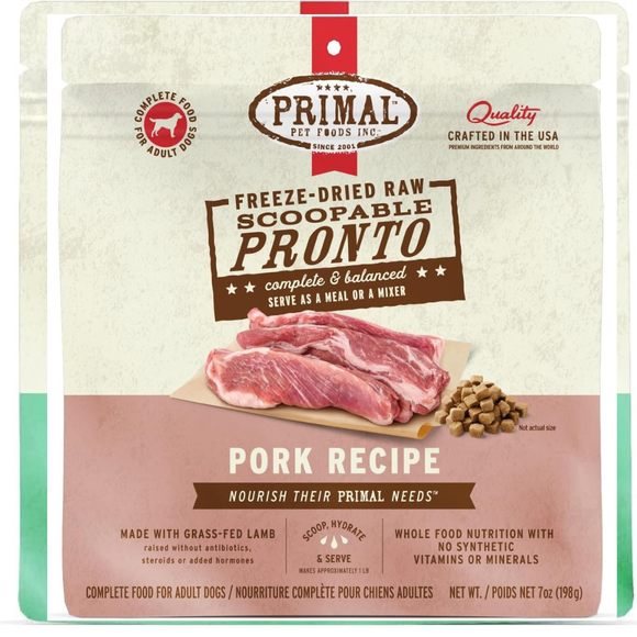 Primal Pet Freeze-Dried Scoopable Pronto Pork Recipe Raw Dog Food - 7 oz - Dog Food 1