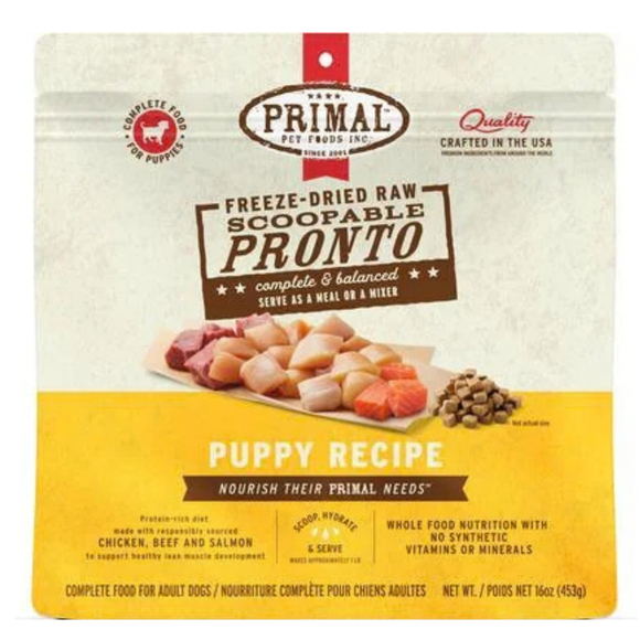 Primal Pet Freeze-Dried Scoopable Pronto Puppy Recipe Raw Dog Food - 16 oz - Dog Food 10