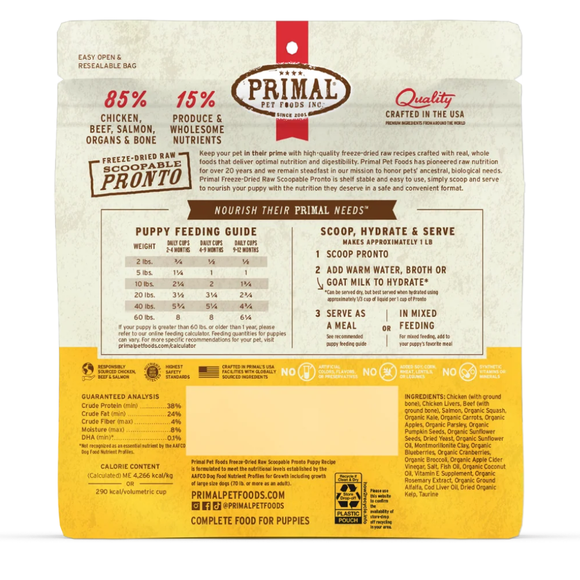 Primal Pet Freeze-Dried Scoopable Pronto Puppy Recipe Raw Dog Food - Dog Food 3