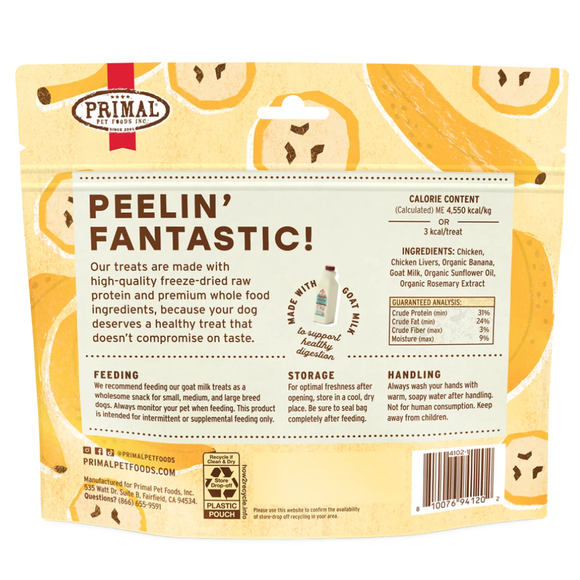 Primal Pet Peelin’ Fantastic! Freeze-Dried Raw Chicken & Banana Treats for Dogs 2-oz - Dog Treats 4