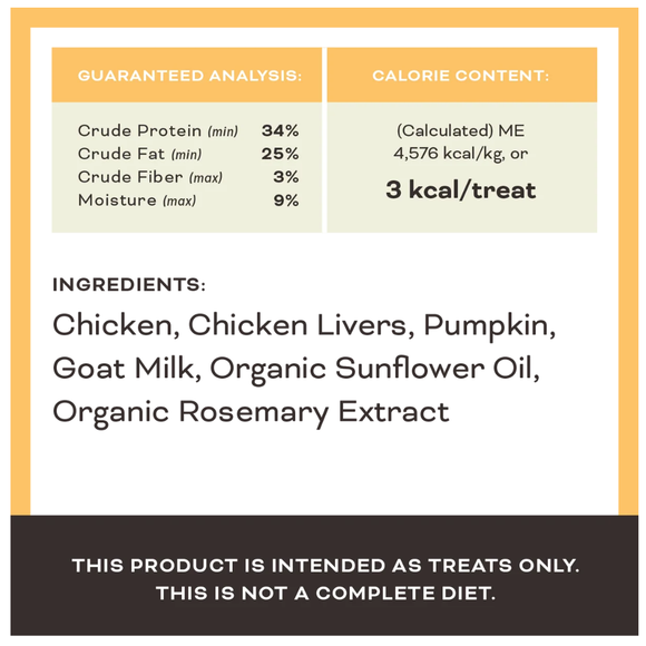 Primal Pet Pumpkin For My Pumpkin! Freeze-Dried Chicken & Pumpkin Raw Treats for Dogs 2-oz - Dog Treats 5