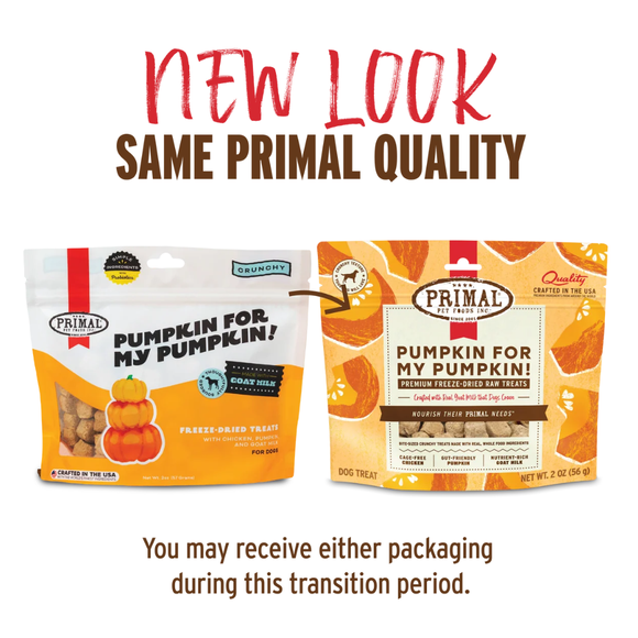 Primal Pet Pumpkin For My Pumpkin! Freeze-Dried Chicken & Pumpkin Raw Treats for Dogs 2-oz - Dog Treats 2