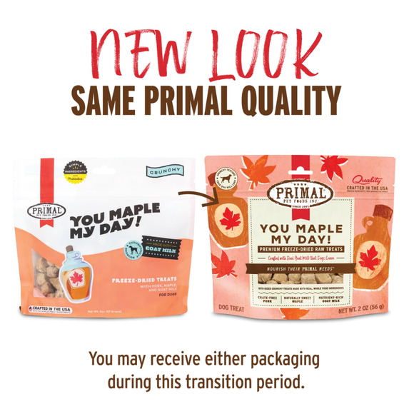 Primal Pet You Maple My Day! Freeze-Dried Pork & Maple Raw Treats for Dogs 2-oz - Dog Treats 2