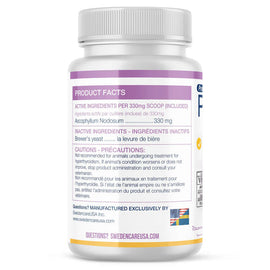Supplement bottle with label on a white background