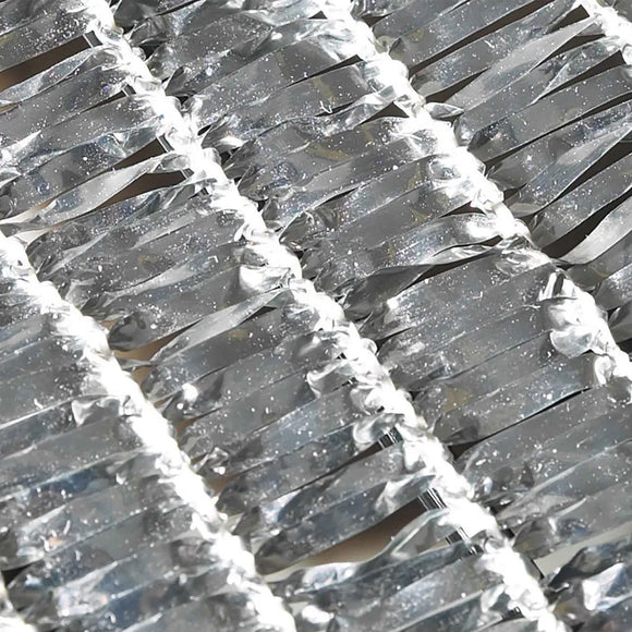 Close-up of metallic ribbed surface
