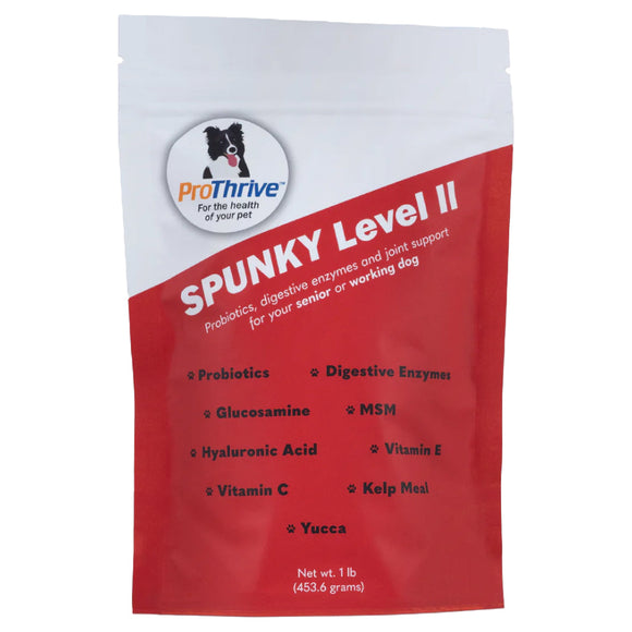 ProThrive Spunky Level II Probiotics (Digestive Enzymes & Joint Support Supplement) for Dogs - 1 lb - Pet Vitamins &