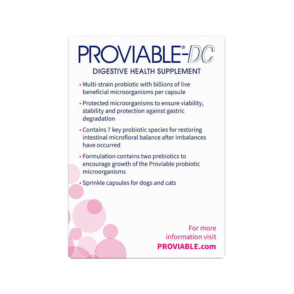 Nutramax Proviable-DC Digestive Health Supplement - Prebiotics and Probiotics for Dogs & Cats