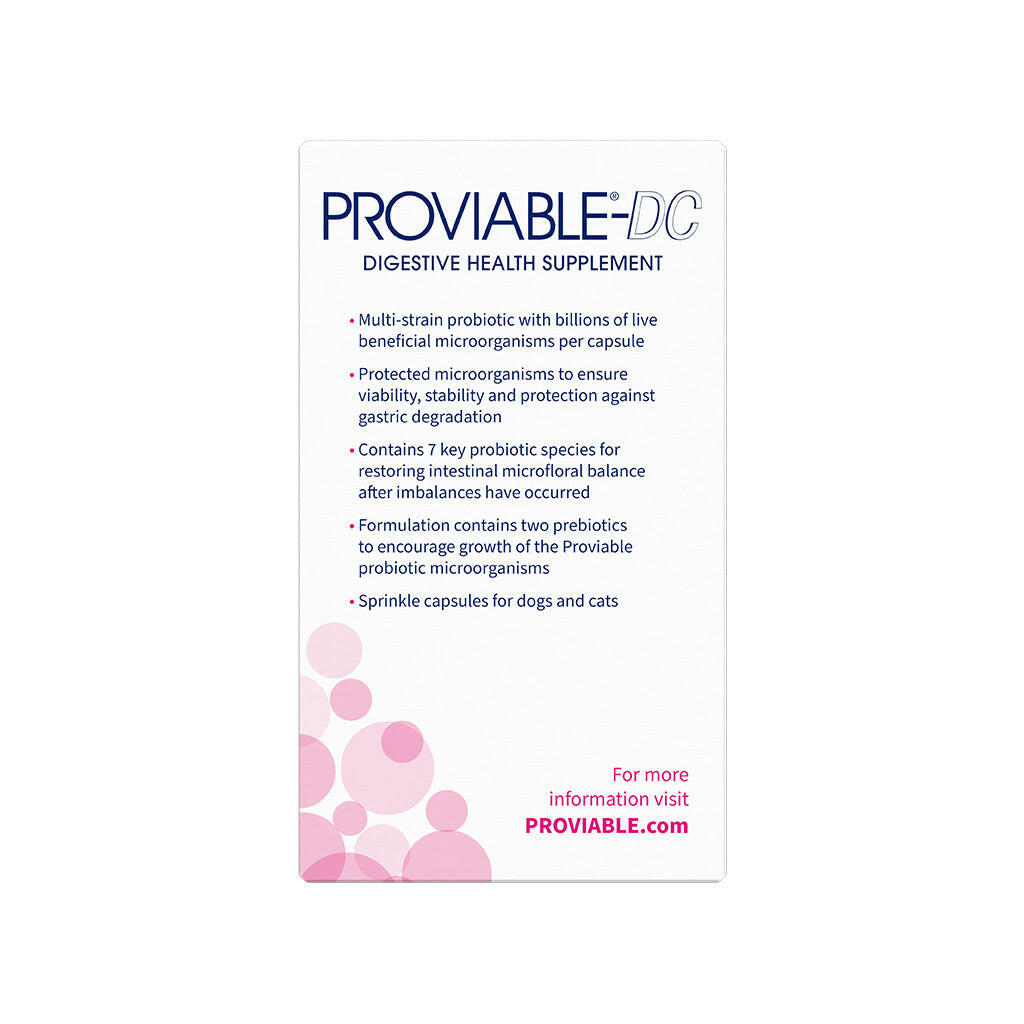 Nutramax Proviable-DC Digestive Health Supplement - Prebiotics and Probiotics for Dogs & Cats