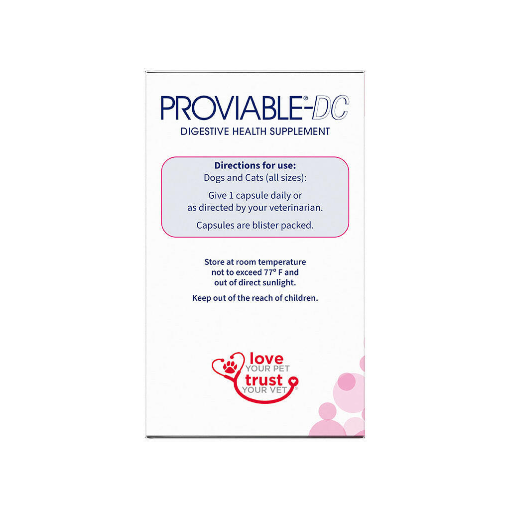 Nutramax Proviable-DC Digestive Health Supplement - Prebiotics and Probiotics for Dogs & Cats