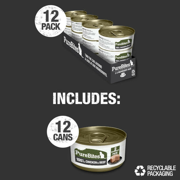 PureBites 100% Pure Chicken & Beef Pate Treats For Cat (2.5 oz)