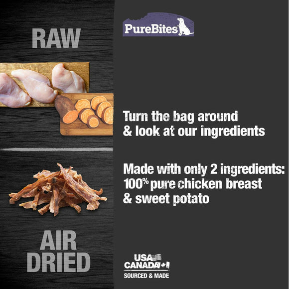 PureBites Chicken & Sweet Potato Jerky Mid Size Treat For Dog (6.3 oz)