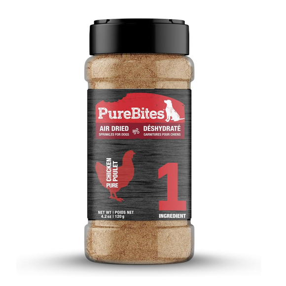 PureBites Air Dried Pure Chicken Poulet Sprinkles Food Topper for Dogs (4.2 oz) Dog Food Toppers & Mixers.