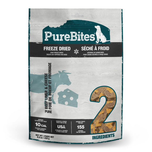 PureBites Beef Liver & Cheese Freeze-Dried Dog Treats - 8.8-oz - Treats 8