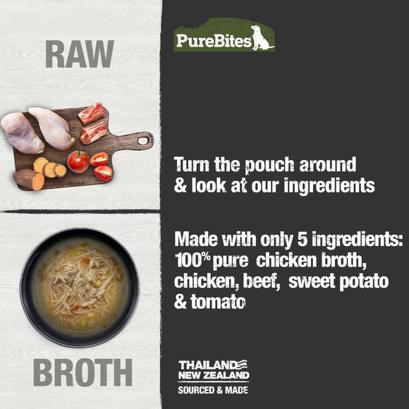 PureBites Broths Chicken & Beef Food Topping For Dogs (2 oz)