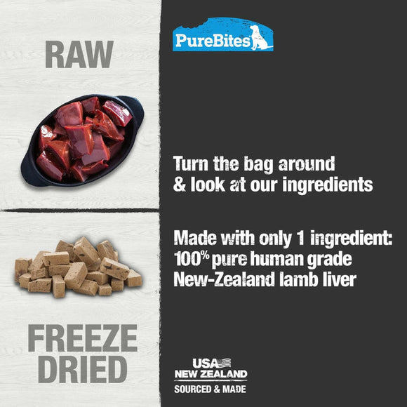 PureBites Lamb Liver Entry Size Treats For Dog (1.58 oz)