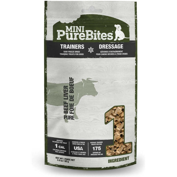PureBites Mini Trainers RAW Freeze Dried Beef Liver Treats For Dog (3 oz)