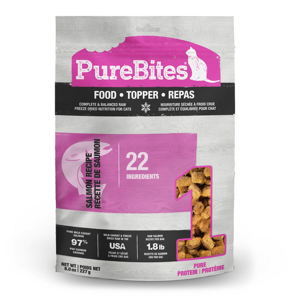 PureBites Salmong Freeze-Dried Food Topper for Cats - 8-oz - Food Topper 9