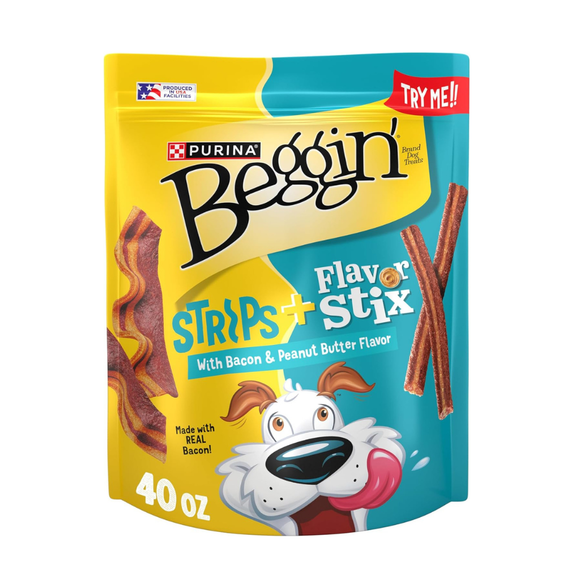 Purina Beggin’ Fun Size Strips & Flavor Stix Bacon & Peanut Butter Flavor Dog Treats - 25 oz - Dog Treats 7