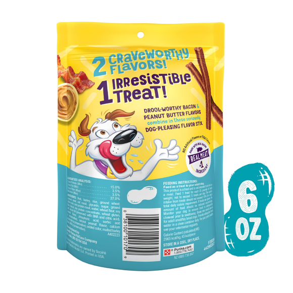 Purina Flavor Stix Bacon & Peanut Butter Dog Treats (6 oz) - Dog Treats 2