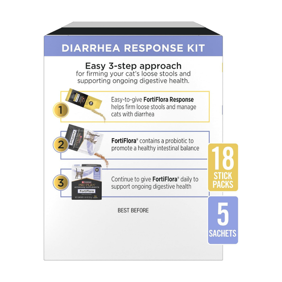 Purina FortiFlora Diarrhea Response Kit for Cats - Anti-Diarrheal Supplement 9