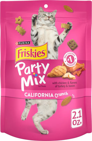 Purina Friskies Party Mix California Crunch Flavor Crunchy Cat Treats - 2.1 oz (2-pack) - Cat Treats 1