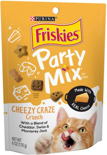Purina Friskies Party Mix Cheezy Craze Crunch Flavor Crunchy Cat Treats - Cat Treats 12