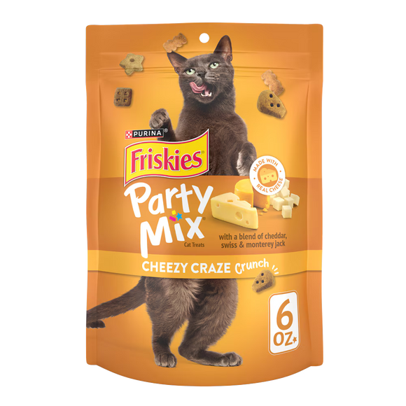 Purina Friskies Party Mix Cheezy Craze Crunch Flavor Crunchy Cat Treats - 6-oz - Cat Treats 2