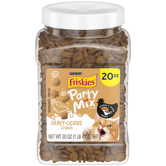 Purina Friskies Party Mix Gravy-licious Chicken & Gravy Flavors Crunchy Cat Treats - Cat Treats 11