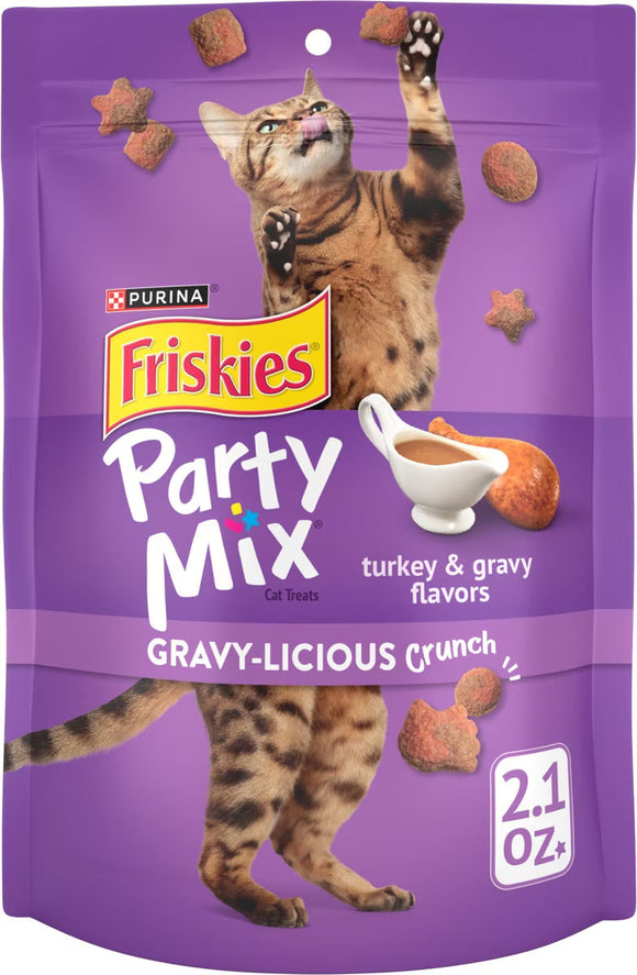 Purina Friskies Party Mix Gravy-licious Turkey & Gravy Flavors Crunchy Cat Treats - Cat Treats 1